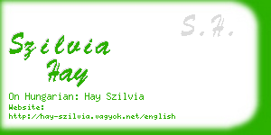 szilvia hay business card